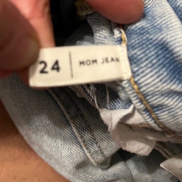 PacSun Mom Jeans Women's Size 24 Light Wash Blue‎ Denim Stripe Side Detail - Picture 5 of 11